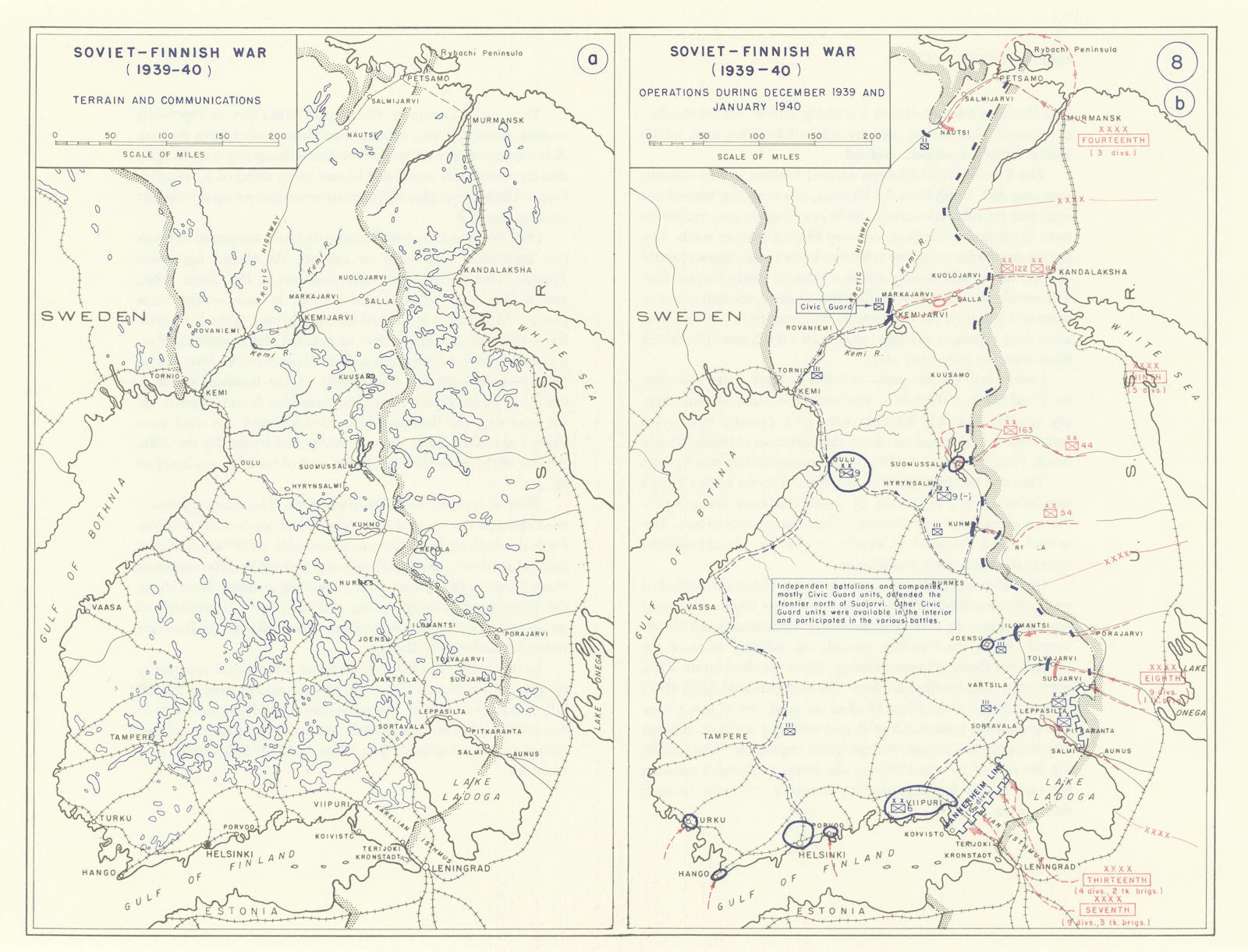 World War 2. Soviet-Finnish Winter War Dec 1939-Jan 1940. Terrain 1959 old map